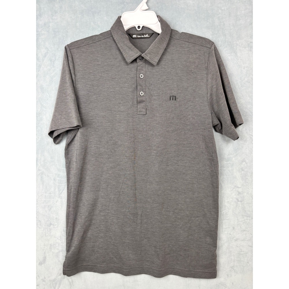 TravisMathew Mens Gray Pima Cotton Blend Short Sleeve Polo Shirt Size M RN123280